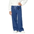 thumbnail image 4 of Qodauz Girls Wide Leg Sweatpants Warm Casual Athletic Pants Cute Print Sweat Pants with Pockets 5-15 Years, 4 of 6