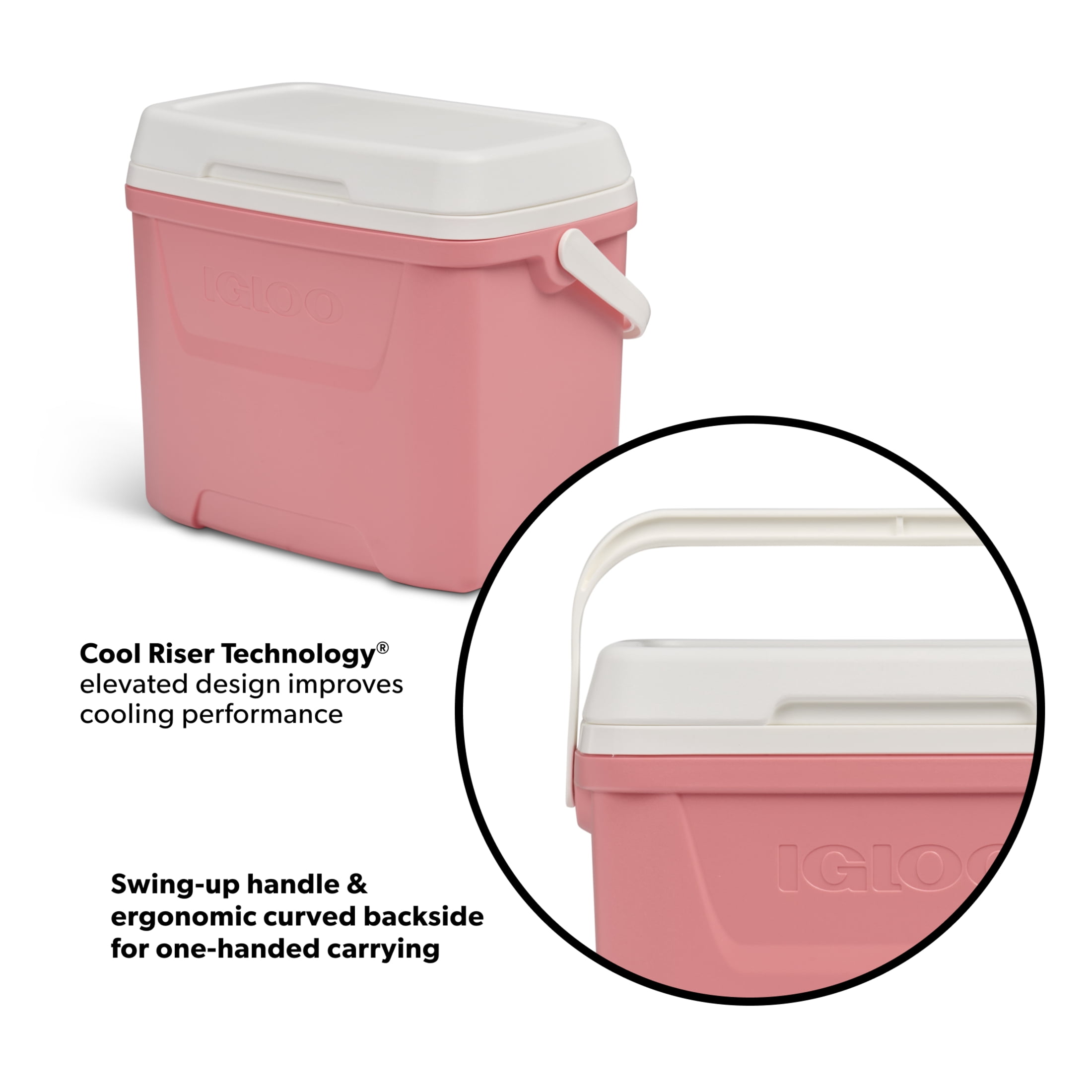 Igloo 28 QT Laguna Hard-Sided Ice Chest Cooler, Coral Pink