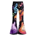 thumbnail image 6 of Uniform Pants for Girls Size 6 Flare Pants Rock Guitar Music Note Print Flare Pants, High Waist Stretch Retro Bell Bottom Stage Performance Bootcut Trousers Back To School ClothesMulticolour, 6 of 6