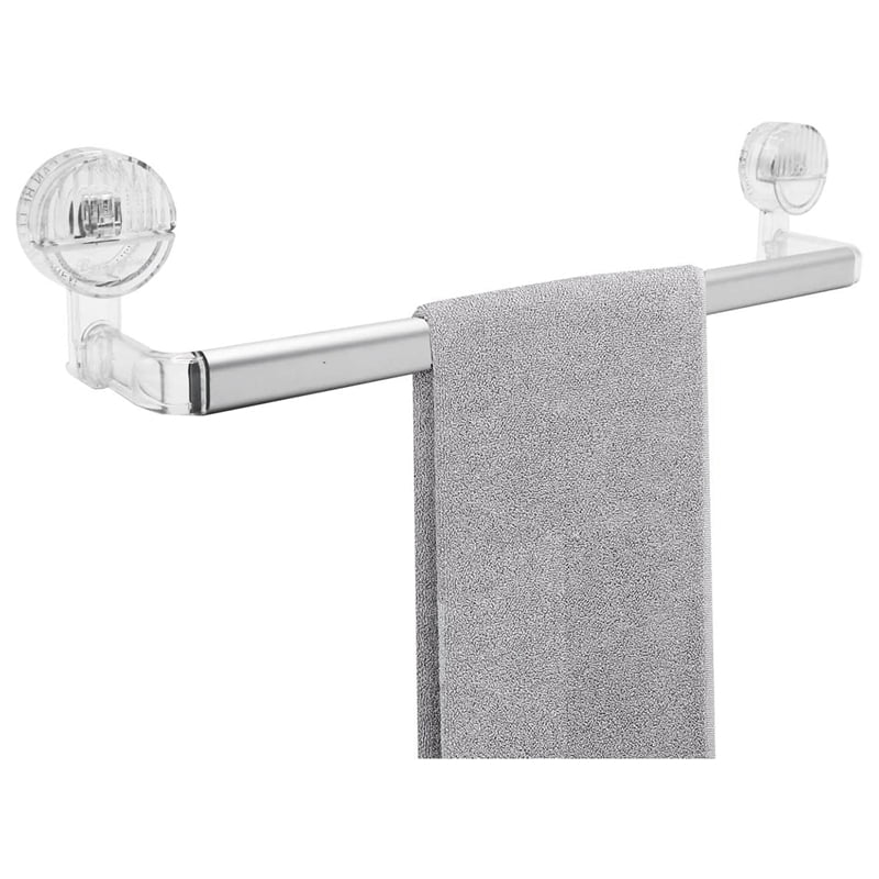 Adjustable 17 28 Inch Stainless Steel Towel Bar with 5 Hooks Suction Cup Wall Hanger for Bath Kitchen Walmart