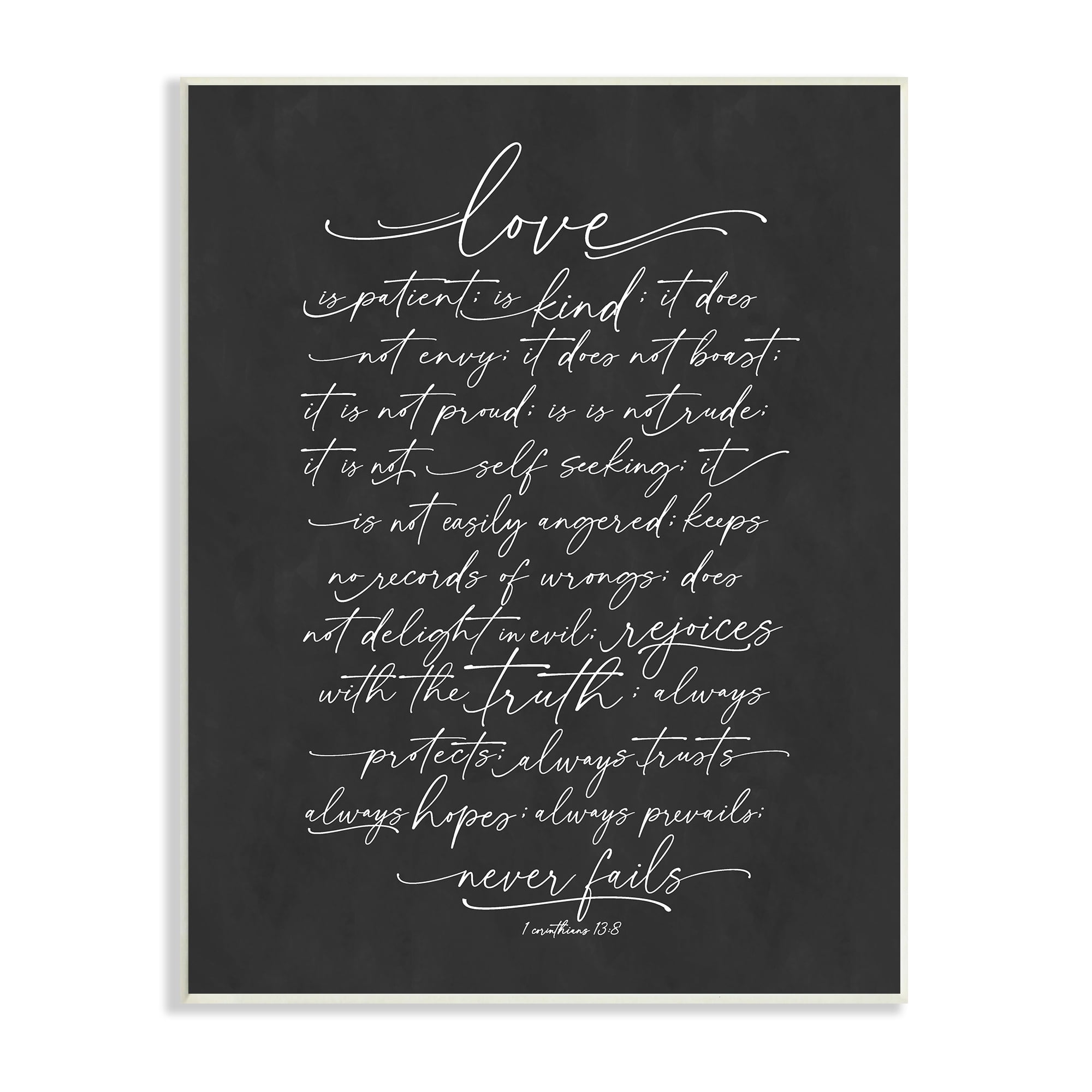 Stupell Industries Uplifting Love Verse Religious Fancy Script Typography Graphic Art Unframed Art Print Wall Art, Design by Lettered and Lined