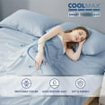 thumbnail image 6 of Degrees of Comfort Coolmax Cooling Sheets Set for Twin XL Size Bed, Moisture Wicking for Night Sweats Best Comfort, Cool Sheets for Hot Sleepers During Warm Weather with Deep Pocket 3PC Light Blue, 6 of 15