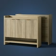 thumbnail image 6 of OAKHAM Fluted Shoe Cabinet with 3 Adjustable Shelves and 3 Doors, 6-Tier Shoe Storage Cabinet for Entryway Hallway, Sunwashed Ash Oak, 6 of 6