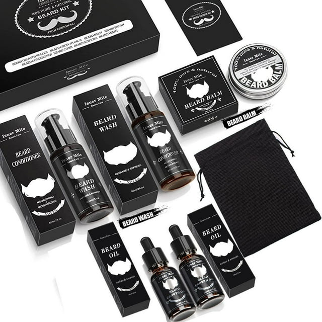 Men's Beard Care Set - Beard Growth Oil + Double-Sided Comb + Balm - Multiple Specifications Available (6PCS)