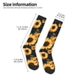thumbnail image 4 of Zufioo Scottish Blue Plaid Sunflower Print Long High Thigh Socks Knee-High Warm Stocking Women Boot Sock Leg Warmer High Socks for Daily Wear, Cosplay, 4 of 6