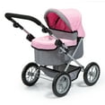 thumbnail image 4 of Bayer: Trendy Baby Doll Pram with Adjustable Handle, Foldable Pink/Grey Stroller for Dolls, 4 of 8