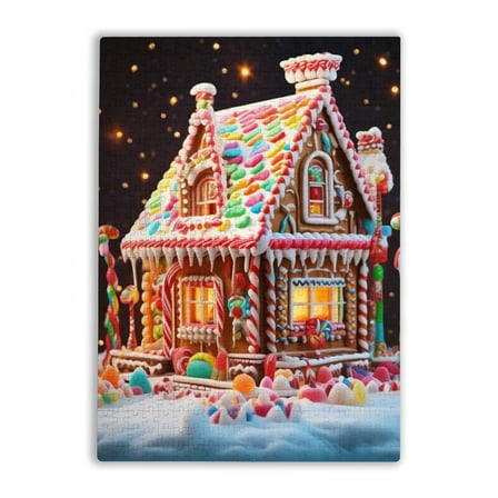 500 Pieces Puzzle For Adults Fun Christmas Gingerbread House Colorful Jigsaw Puzzles For Adults And Teens Puzzle Toys Wooden Gifts