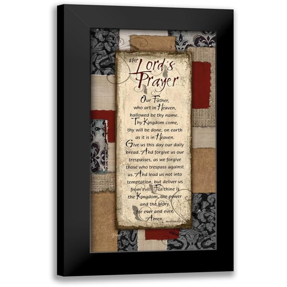 Stimson, Diane 9x14 Black Modern Framed Museum Art Print Titled - Patchwork Lords Prayer Spice