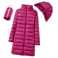 thumbnail image 2 of Niaviben Puffer Jacket Womens with Hood Zip Up Jackets for Women Long Puffer Coat Women Puffer Jacket Women Puffy Jackets Women Womens Fall Jackets Shirts for Women Dressy Casual Hot Pink XL, 2 of 4