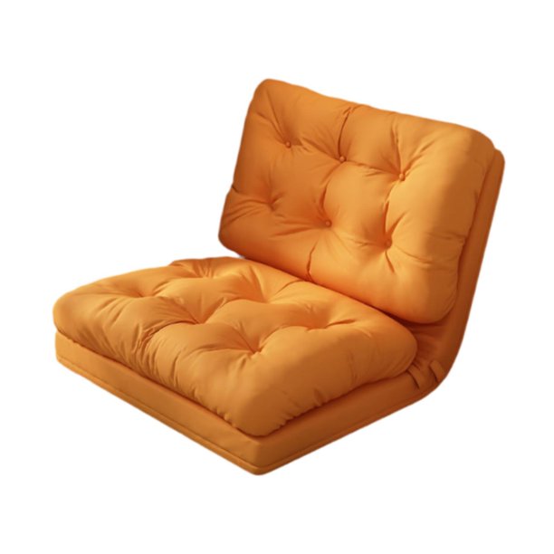 Sofá cama plegable con respaldo ajustable, fácil de limpiar, sillón interior, asiento de suelo para adultos y niños, sala de estar interior naranja