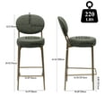thumbnail image 4 of Knubmt Set of 2 Faux Leather Bar Stools with Golden Metal Legs, 29" Seat Height Upholstered Counter Stool for Kitchen, Bar, Dining Room, Green, 4 of 9