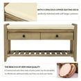 thumbnail image 5 of Bellemave Entryway Storage Bench with Cushioned Seat, Multipurpose Wooden Shoe Rack with 2 Drawers and Shelf Cabinet, for Hallway, Living Room(Gray Wash), 5 of 11