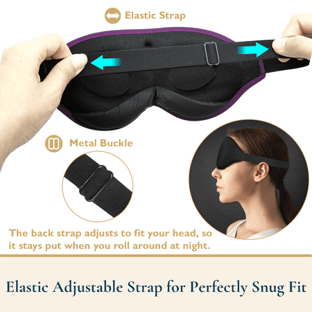 ComfiTime 3D Sleep Mask - 100% Blackout Eye Mask for Sleeping, Eye Covers for Men and Women, Contour Blindfold with Nose Baffle, Soft & Lightweight, Latex-Free
