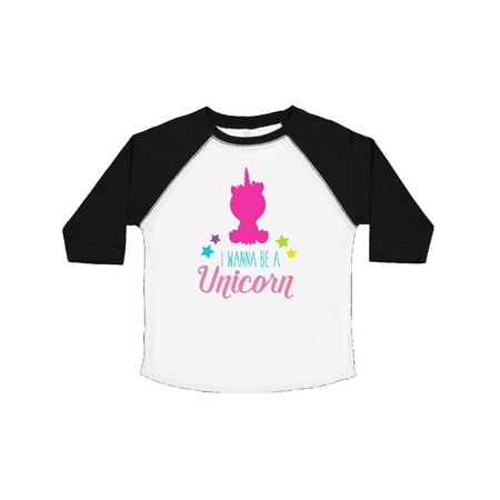 

Inktastic I Wanna Be A Unicorn Pink Unicorn Stars Gift Toddler Boy or Toddler Girl T-Shirt