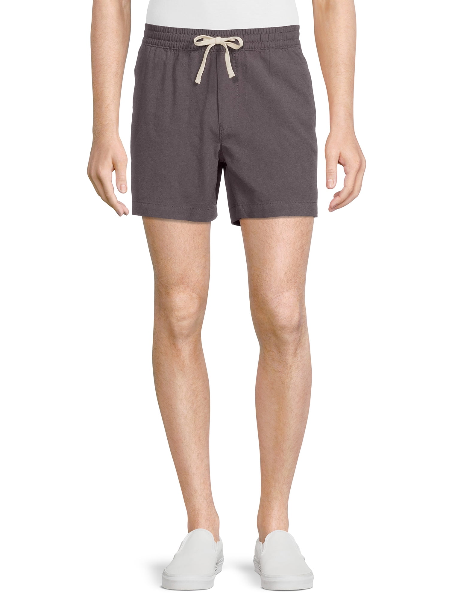 No Boundaries Men's and Big Men's LinenBlend 5" Shorts