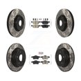 thumbnail image 1 of Transit Auto Front Rear Ceramic Pads and Coated Drilled Slotted Disc Brake Rotors Kit for Car Ford Escape Connect KDA-100960, 1 of 8