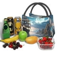thumbnail image 3 of Yiaed Moonlit Sea Sailboat Print Lunch box lunch bag Portable Insulated Lunch Box for Women Men Cooler Tote Bag with Front Pocket for Work Picnic Travel, 3 of 6
