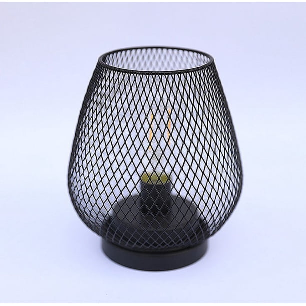 Linterna LED con diseño de jaula de metal de FloreceBien, funciona con pilas, inalámbrica, con luz decorativa y LED, ideal para bodas, fiestas, eventos en el patio, para interiores y exteriores