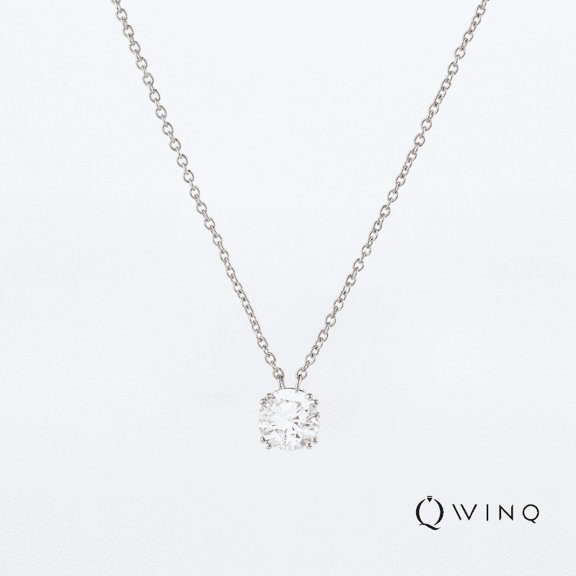 WINQ Solitaire Necklace 4 Prong Lab Grown Diamond 14K Gold