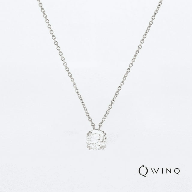 WINQ Collier Solitaire Diamant de Laboratoire à 4 Griffes Or 14 K