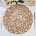 thumbnail image 3 of BalsaCircle 6 Pieces 15" Natural Round Metallic String PLacemats Decor, 3 of 8