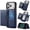 Blue, variant on For iPhone 18 Pro Wallet Case Compatible with MagSafe Detachable 2 in1 Card Holder, Premium PU Leather RFID Blocking Cover with Magnetic Back Flip Kickstand Shockproof Case, Brown