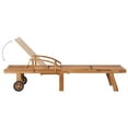 thumbnail image 3 of vidaXL Sun Lounger Set of 2 Fine sanded teak wood with blue cushion, 3 of 6