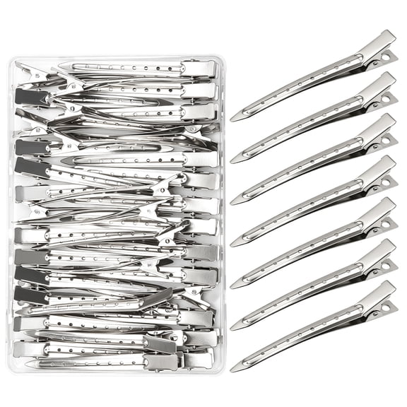 66 Pack Metal Duckbill Hair Clips, 3.5 Inch Sectioning Clips with 9 Holes, Strong Hold Professional Styling & Salon Hair Clips for Thick, Long, or Fine Hair