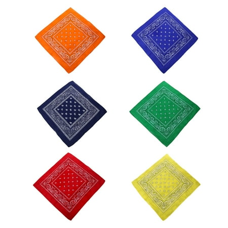 

HOMEMAXS 6pcs Outdoor Headscarf Fashion Hiphop Headscarf Cotton Headband Colorful Kerchief Ornament (Red Orange Light Yellow Grass Green Royalblue Dark Purple)