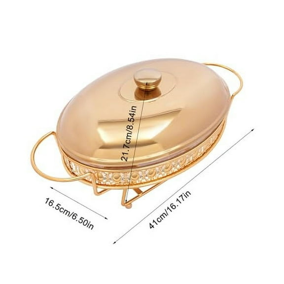 Chafing Dishes for Buffet 2 Quart Gold Round Chafing Dish Buffet Set Chafers and Warmers Stainless Steel Food Warming Trays for Buffet Parties Catering Events