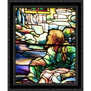 St John's vision on Patmos 20x23 Black Ornate Wood Framed Canvas Art by Tiffany, Louis Comfort