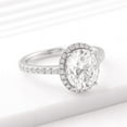 thumbnail image 6 of Bow Jewel 14K White Gold Plated Wedding Rings for Women's - 2.16 Ct Oval Cut White Diamond Ring for Her - Diamond Jewelry for Women's - Engagement Solo Stone Halo Prong Set Rings - Proposal Ring Gift, 6 of 9