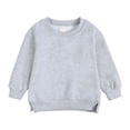 thumbnail image 1 of Suéter Herrnalise para niños y niñas, cuello redondo, tallas pequeñas y medianas, jersey de forro polar de color liso, liquidación., 1 of 8