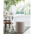 thumbnail image 3 of Get Style Ensemble Pouf Rond en Bouclé Paulo avec Siège Rembourré Confortable (Kaki), 3 of 5