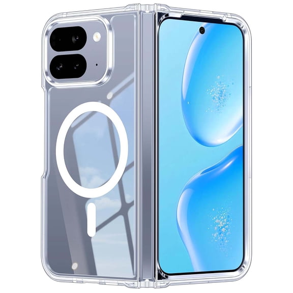 For Google Pixel 10 Pro Fold Case, Magnetic Clear Military Grade Shockproof Anti Yellowing Slim Phone Cover Protective Rugged Case for Pixel 10 Pro Fold