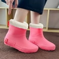 thumbnail image 2 of Kcodviy Mid Barrel Rain Boots Rain Shoes for Women Size 11 Student Warm Non Slip Above The Rim Shoes Wear Plus Velvet Water Winter Boots for Men Shoes Rubber Shoes, 2 of 5
