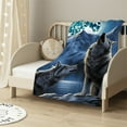 thumbnail image 2 of Jiayy  II Howling Wolf Blanket for Bed,  Wolf Throw Blanket for Men, Women and Kids - Super Soft Plush Wolf Blanket Throw Blanket, 2 of 6