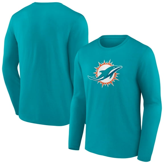 Men's Aqua Miami Dolphins Primary Team Logo Long Sleeve T-Shirt