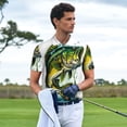 thumbnail image 3 of Sikiie Big bass fish Print Men's Short-sleeved POLO Shirts, Button-down Shirts and T-shirts are Suitable for Vacation, Leisure and Business-Small, 3 of 6