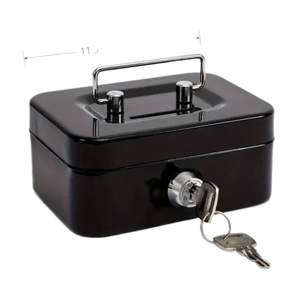 Metal Cash Box Mini Safe Lock Box Money Bank Metal Coin Bank Security Box Sturdy Cash Portable for Kids Coin Collection ,More Reliable & Robust