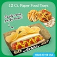 thumbnail image 2 of Big Dot of Happiness 60th Birthday Party Paper Food Trays, Disposable Food Boats, Black & Gold Adult Birthday, Picnic, BBQ, Double-Sided Paper Meal Holders for Nachos, Hot Dogs, French Fries - 12 Ct, 2 of 5