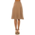 thumbnail image 4 of Women's Solid Vintage High Waist A-Line Midi Skirt with Bow Tie Belt, 4 of 6