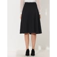 thumbnail image 3 of Falda acampanada Allegra K de cintura alta para mujer debajo de la rodilla Negro XL, 3 of 4