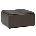 thumbnail image 3 of Trent Home Square Faux Leather Ottoman in Chocolate Brown, 3 of 7