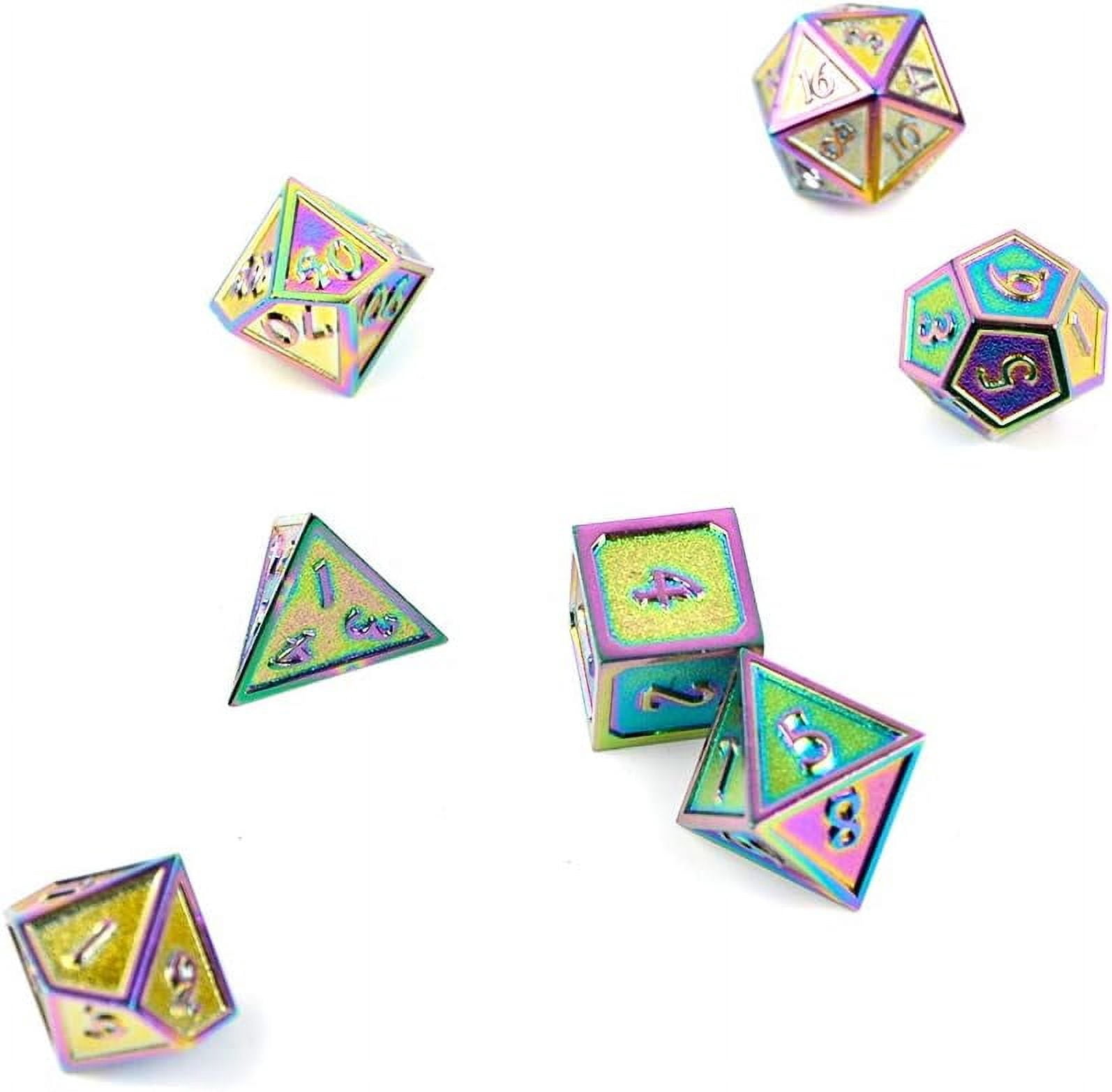 Signalplus Metal Dice D6 Set, 7-Piece Polyhedral Dice for RPG, Dungeons and Dragons