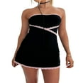 thumbnail image 1 of Femmes Bustier Bodycon Dos Nu Mini Tube Robe d'Été Courtes Robes Bandeau, 1 of 6