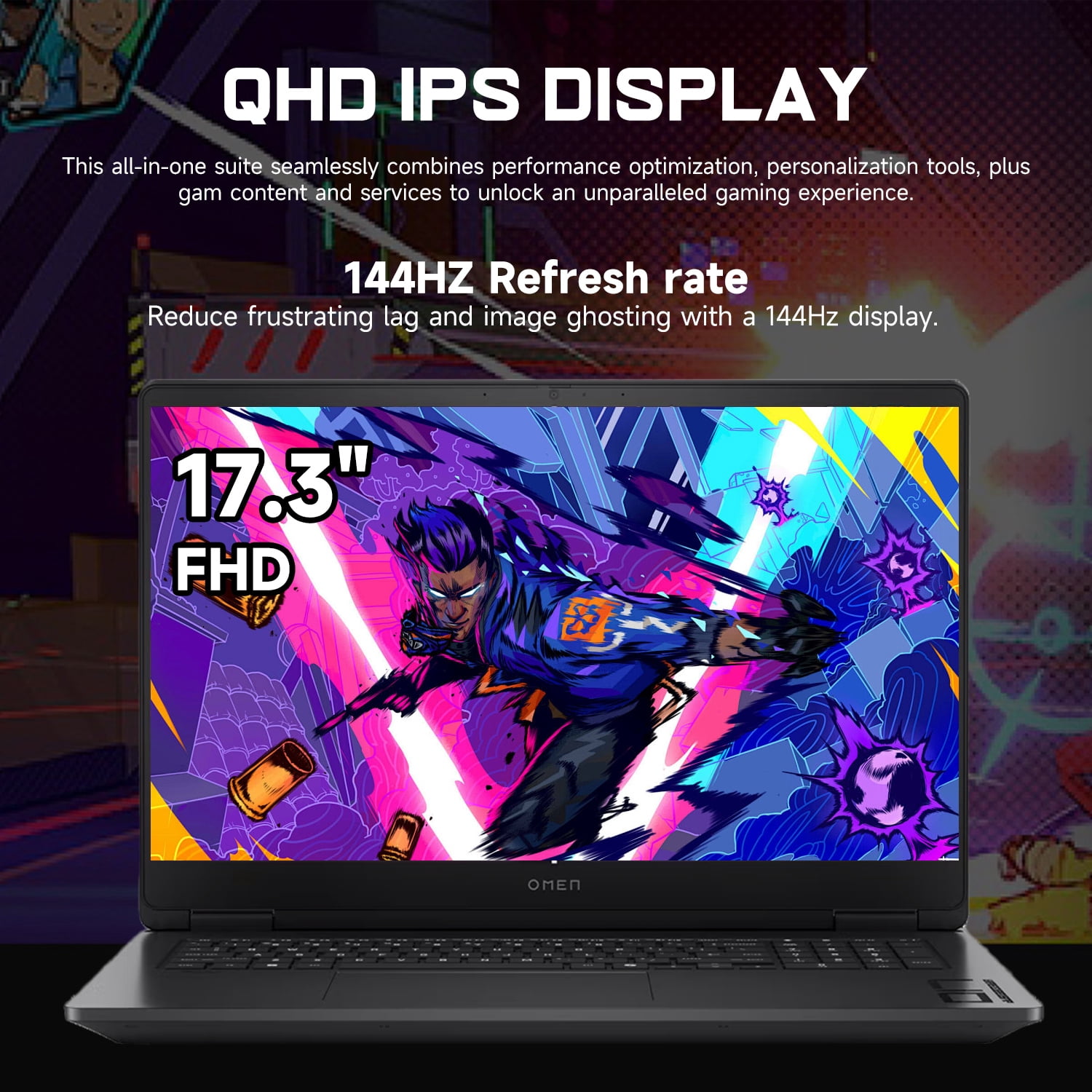 HP Omen 17.3" FHD 144Hz RTX 5070 Gaming Laptop, AMD Ryzen AI 9 365, 16GB RAM, 1TB SSD, Wi-Fi 6, Black