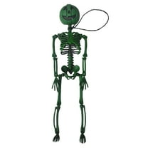 GiLiling Halloween Skeleton Pumpkin Head Hanging Decor​​ | Human Bone Display for Haunted House Porches, Gothic Entryway Scenes, and Spine-Chilling Atmosphere Enhancement, 17.7x4.7inches