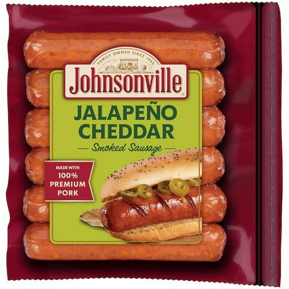 Johnsonville Fully Cooked Jalapeno and Cheese Smoked Sausage, 14 Ounce -- 10 per Case.