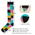 thumbnail image 3 of FORMRS Womens Knee High Socks Casual Long Thick Travel Daily Wear, 1 Pair, Blue Checkered Pattern, 3 of 6